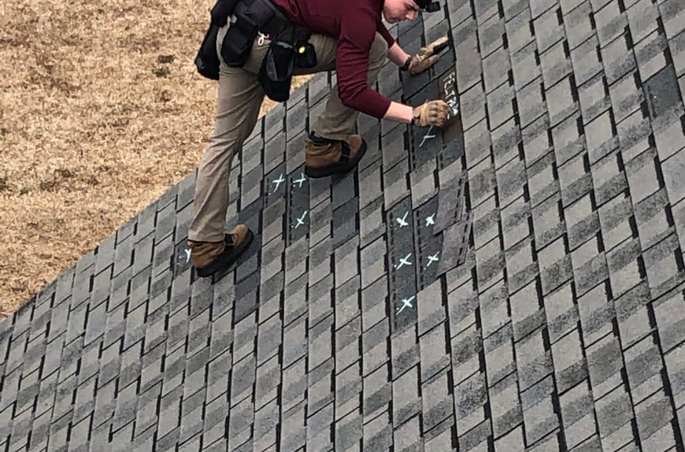 Damaged siding being repaired in North Carolina